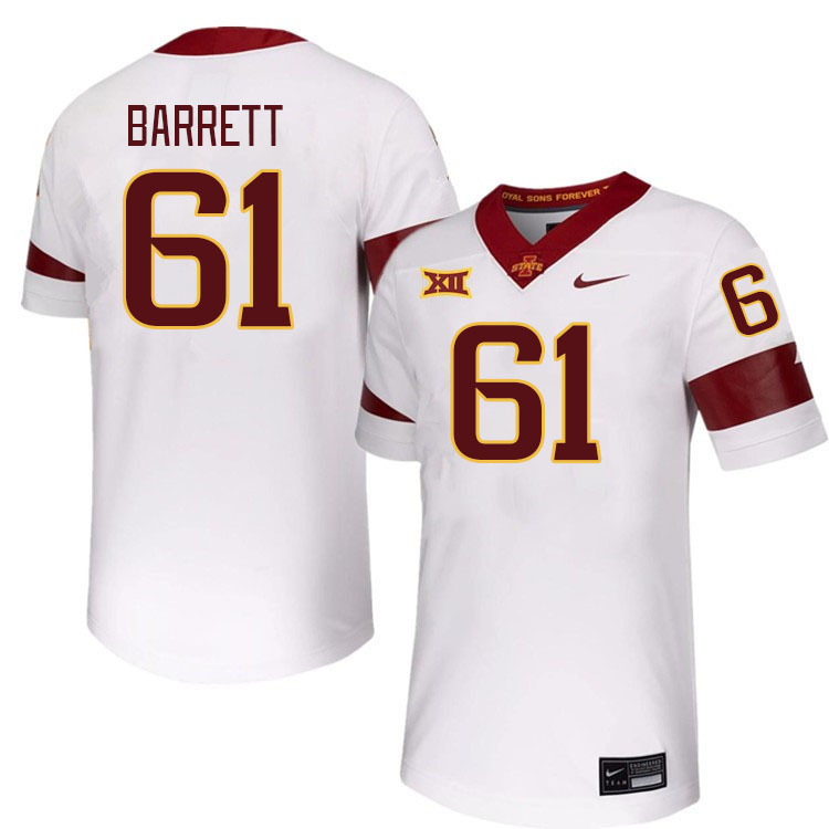 Men #61 Dylan Barrett Iowa State Cyclones College Football Jerseys Stitched-White